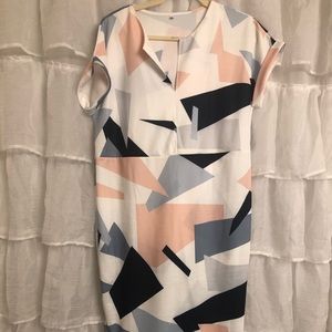 Geometric summer dress 3/4 length